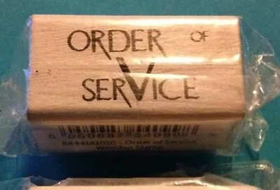 East Of India Ink Rubber Stamp Mini Wooden Order Of Service Wedding Invitation  • £2.99