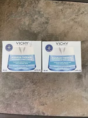 Lot Of 2 Vichy Aqualia Thermal Fragrance-Free Cream 50 Ml 1.69 Oz 08/2024^ • $29.99