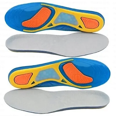 £10.89 • Buy Gel Insoles For Shoes 2 Pairs Orthotic Insert Foot Support Heel Arch Pad Cushion