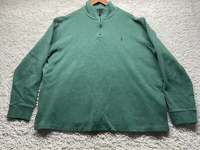 Polo Ralph Lauren Quarter Zip Long Sleeve Men’s XL Green Pullover GUC • $19