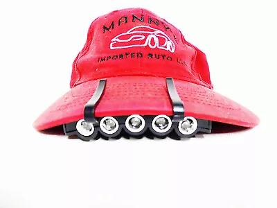 5 Led Cap Visor Light Hat Brim Head Lights Lamp Night Lite Batteries Included • $7.25