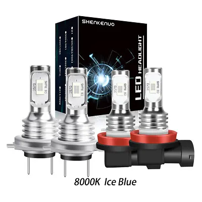 4X For Volvo XC90 2003-2014 -H7 H11 Headlight LED Combo 8000K Bulb Kit Ice Blue • $27.36