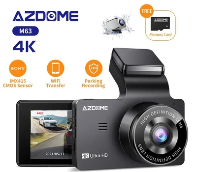 $109.99 • Buy AZDOME 4K Dash Cam WiFi GPS Car Dashboard Camera Recorder Sony IMX415 1080P Rear