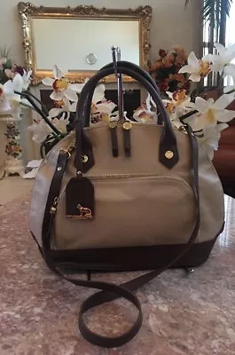 $76.49 • Buy EMMA FOX Almond Clove Leather Dome Satchel Shoulder Bag Purse EUC! $278