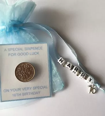 PERSONALISED LUCKY SIXPENCE Baby BOY GIRL Birthday Gift 1st 13th 18th 21st 60th • £5.99