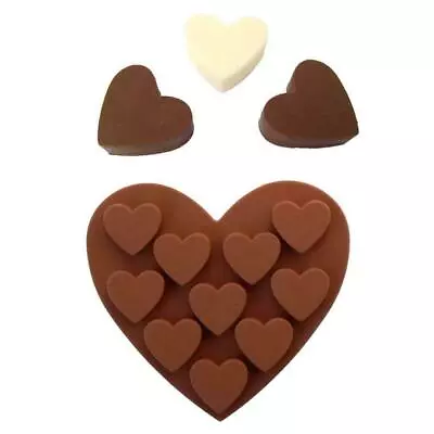 Silicone Love Heart Shaped Chocolate Ice Jelly Mould Baking Wax Melts Candy UK • £3.49