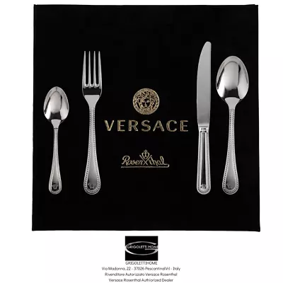 Versace Rosenthal - Greca Stainless Steel - Cutlery Set 24 Pieces X 6 Persons • $1329.61