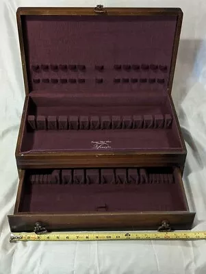 Vtg Oneida Prestige Plate Duratene Chest Wooden Flatware Storage Box • $57.99