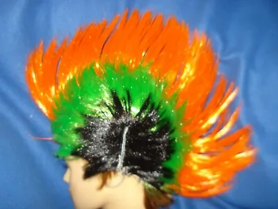 Multi Color Mohawk Spiked Costume Wig /Hat - Punk Rocker - Lights -Orange Green+ • $12.95