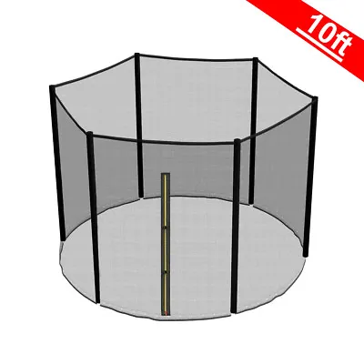 10FT 6 Pole Trampoline Replacement Safety Net Enclosure Surround Outside Netting • £28.95