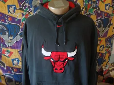 Vintage 00s Nike Chicago Bulls Center Swoosh NBA Hoodie Sweatshirt XL  • $110.30