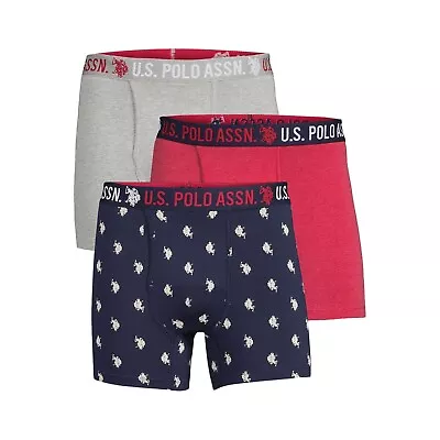 U.S. Polo Assn. Men's Cotton Stretch Mid Leg Boxer Briefs Underwear 4.5 Inch 3PK • $39.99