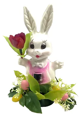 Vintage Plastic Blow Mold Kitschy Easter Bunny Floral Arrangement Decoration 8  • $38
