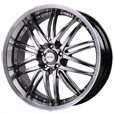 V55-886520S 18x8 5x114.3 +20 74.1CB Verde Kaos Hyper Silver & Mach. (Set Of 4) • $525