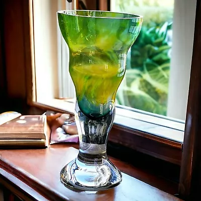 Mid-Century Modern Sasaki Tall Art Glass Multi Color Vase 11  Hand Blown Japan  • $33.99