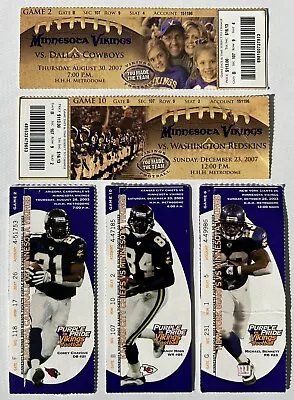 Minnesota Vikings NFL Ticket Stub Lot Of 5 Adrian Peterson Rookie Season Moss • $17.95