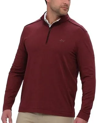 GREG NORMAN Men's Micro Fleece Lined Quarter Zip Pullover - Red XL • $19.37