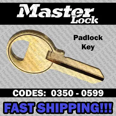 Master Lock Padlock Replacement Key Cut To Your Code 0350 - 0599 • $7.99