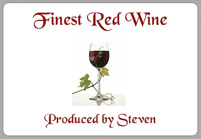 Homemade Red Wine Bottle Labels Personalised Landscape Homebrew Drink Stickers  • £2.70