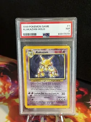 Pokémon TCG Alakazam Base Set 1/102 Holo Unlimited Holo Rare PSA 7 • $35