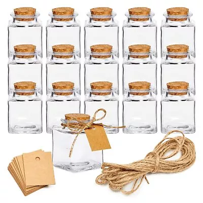 BLUE PANDA 15 Pack Small Glass Bottles With Cork Stoppers - 1.7 Oz (50ml) Min... • $25.24