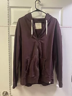 The Normal Brand Cotton Blend Maroon Full Zip Hoodie Sweatshirt Mens XL EUC • $29.99