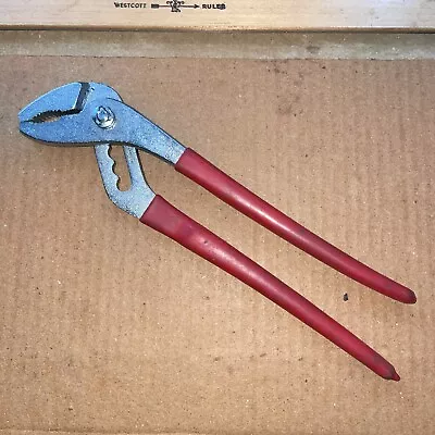 Vintage Red Handle Adjustable Groove Joint Pliers 9 In Water Pump Wrench ! • $4.99