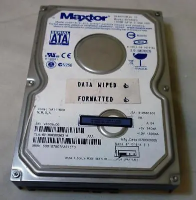 160GB Maxtor DiamondMAX 10 6V160E0 3.5  SATA Hard Disk Drive / HDD • £13.49