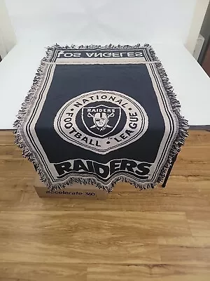 Vintage Los Angeles Raiders Throw Blanket Tapestry  27  X 47  NFL 90s LA L.A. • $42.49