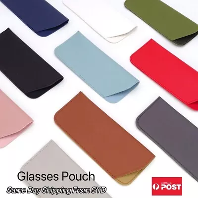 $2.99 • Buy Leather Eyeglass Sunglasses Reading Glasses Case Synthetic Soft Pouch Bag Pocket