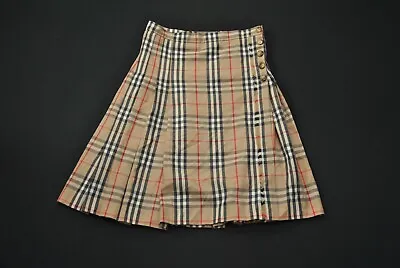 Burberry London Wool Kilt Skirt UK 6 USA 4 Made In Scotland Nova Plaid 151223S • $249.99