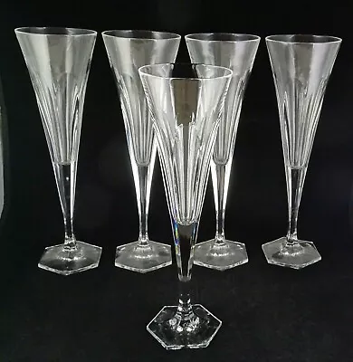 Five Rare Villeroy & Boch Colonnade Crystal Champagne Flutes - Signed • $69.99