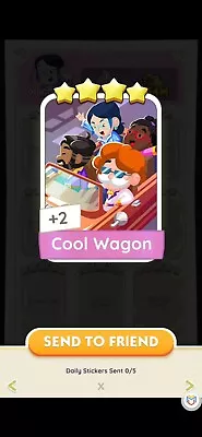 Monopoly Go - Making Music - 4 Star Sticker ⭐️⭐️⭐️⭐️- Set 18 Cool Wagon • $2.25