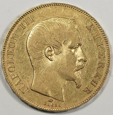 France 1857 A 50 Francs Gold Coin Choice AU Napoleon III KM#785.1 0.4667 Oz AGW • $1199.99