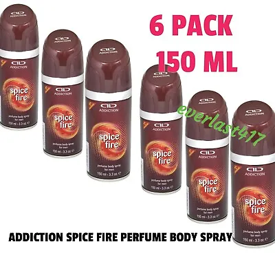 Addiction Spice Fire Perfume Deodorant Body Spray 150ml6Pack • £19.90