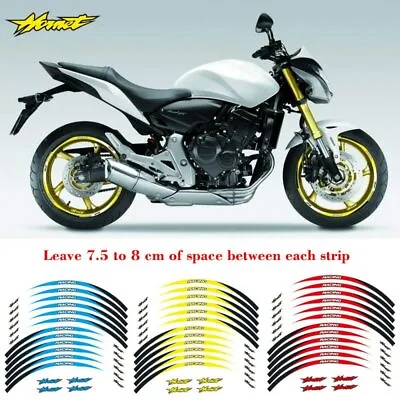 For Honda Hornet RIM STRIPES STEREO PASTERS MOTORCYCLE WHEEL STICKER DECALS TAPE • £16.72