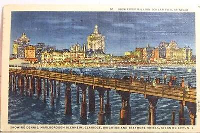 New Jersey NJ Atlantic City Traymore Hotel Dennis Marlborough Postcard Old View • $0.50