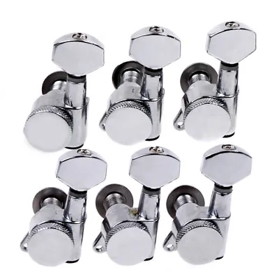 Chrome 6L Guitar Locking Tuners Pegs Machine Heads For Fender Guitar Replacement • $32.99