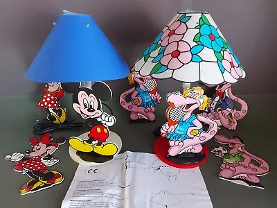 Vintage Nuova Linea Zero Table Lamp NIB Mickey Minnie Mouse & Jurassic Saura Nos • $29.99