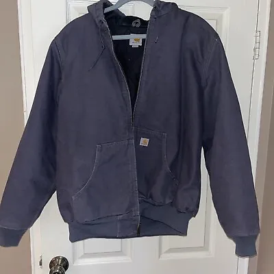 Carhartt Slate Grey  Hooded Work Jacket Size L (12/14) • $104.99