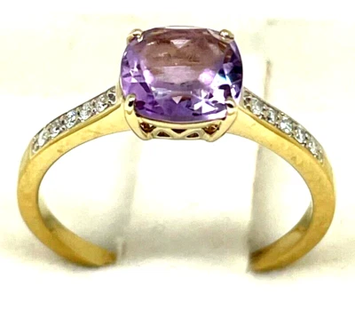 9K Yellow Gold 1.00ct Sapphire & 0.10ct Diamond Ladies Engagement Ring 9ct 375 • $26