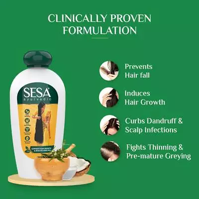 SESA Ayurvedic Natural Hrbal Hair Oil Prevent Hair Fall Scalp Hair Growth 100ml • £9.99