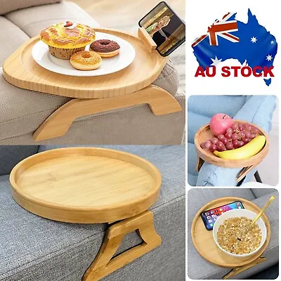 $31.88 • Buy Clip On Tray Sofa Arm Table For Wide Couch Coffee Drink Snacks Holder Foldable