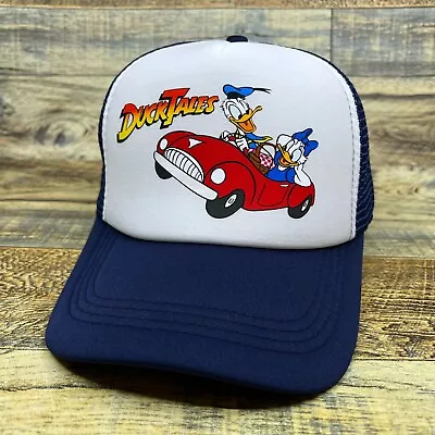 Duck Tales Mens Trucker Hat Blue Snapback 80s Cartoon Scrooge McDuck Ball Cap • $19.99