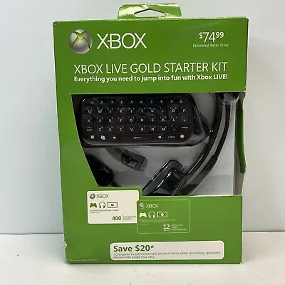 $75 • Buy Xbox Live Gold Starter Kit (Xbox 360) 12 Months Gold Chatpad And Headset