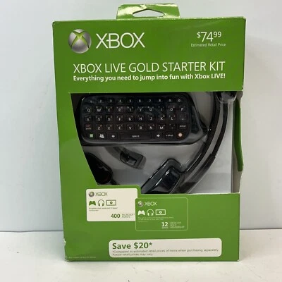 $75 • Buy Xbox Live Gold Starter Kit (Xbox 360) 12 Months Gold Chatpad And Headset