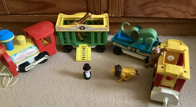 £6.99 • Buy Vintage 1973 Fisher Price Circus Train, Figure & Animals . Little People . VGC
