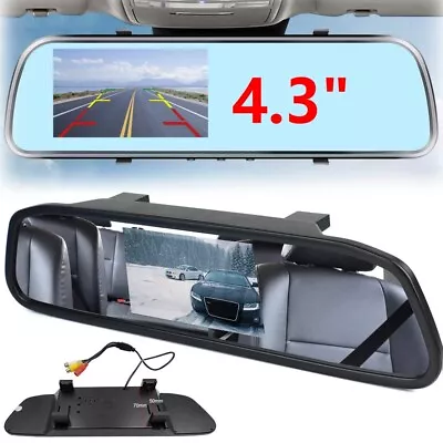 4.3  Backup Camera Mirror Car Rear View Reverse Night Vision Parking System Kit • $23.89