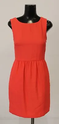 J.Crew Women's Sleeveless Ruched Cocktail Sheath Dress LV5 Coral Melon Size 00 • $10.99