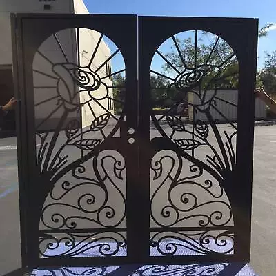 Contemporary Dual Entry Metal Gate Ornamental Iron Garden Entry Modern_72x72 • $2299